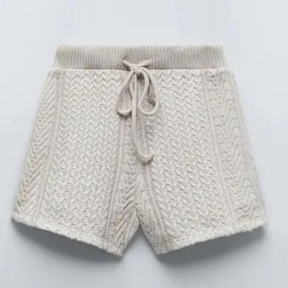 ✨ ZARA WOMAN CABLE-KNIT SHORTS HIGH-WAIST✨ - Picture 7 of 13